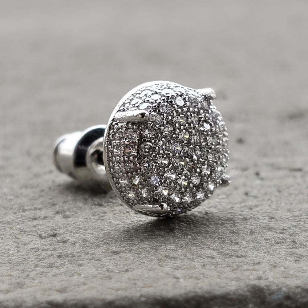 Silver Lab Diamond Cluster Earrings - Picture 3 of 3